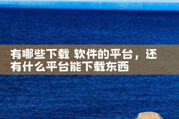 有哪些下载 软件的平台
