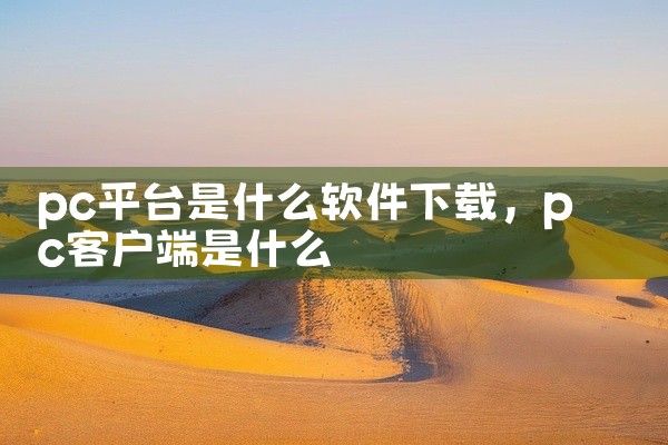 pc平台是什么软件下载