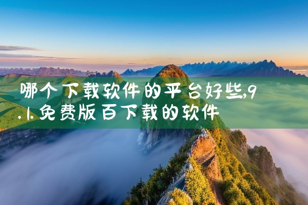 哪个下载软件的平台好些