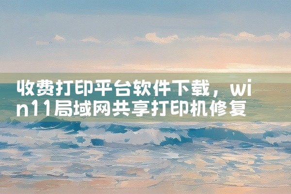收费打印平台软件下载