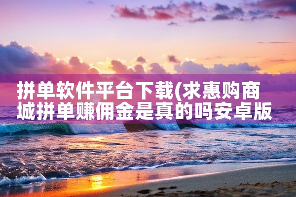 拼单软件平台下载
