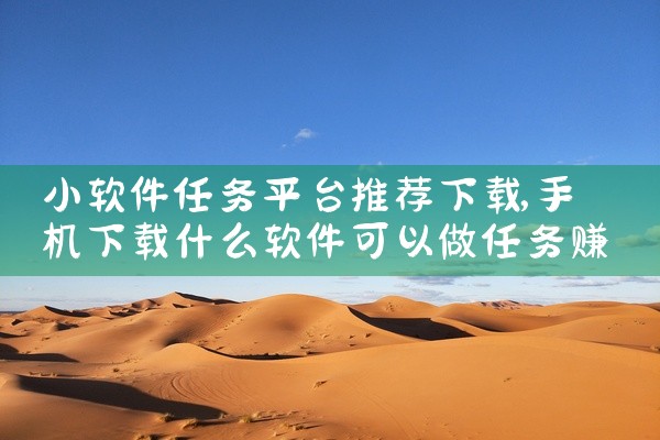 小软件任务平台推荐下载